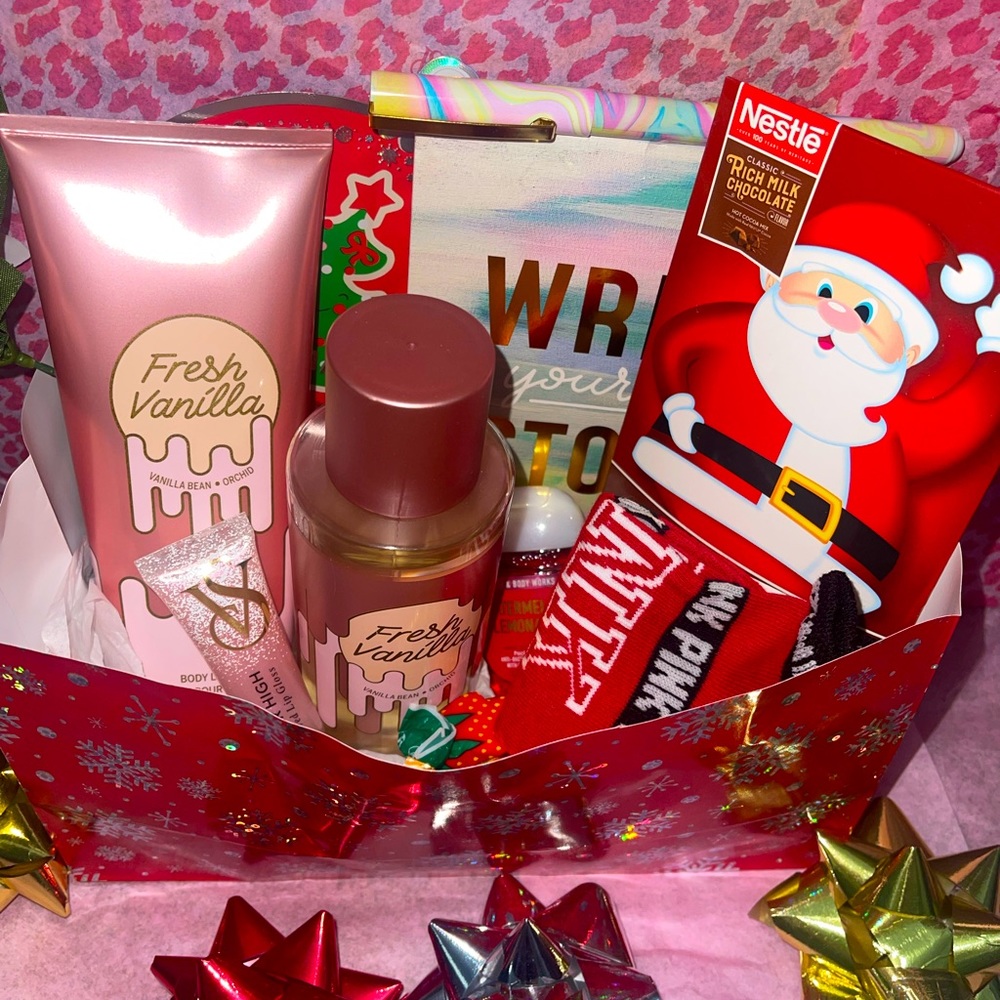 Victoria’s Secret pink gift basket